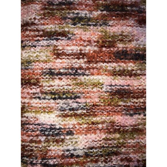 Hooded Sweater Size M Open Cardigan Multi Color Earth Tones Pockets Long Cozy - Picture 3 of 7